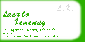 laszlo kemendy business card